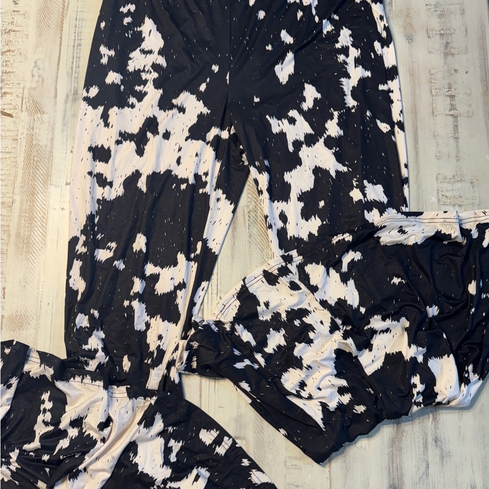 Cow print flares